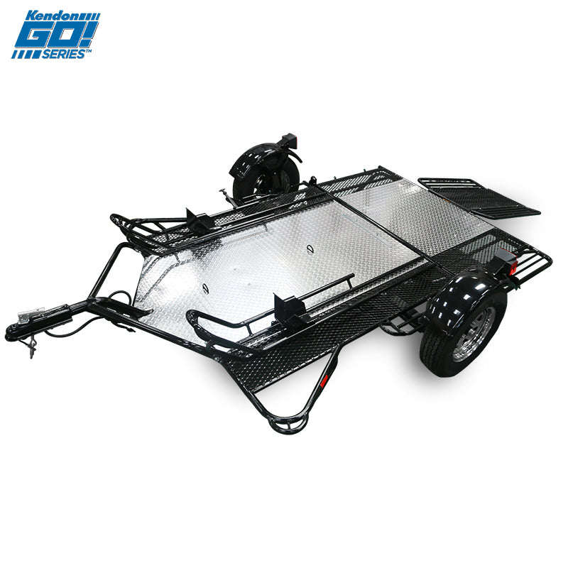 go! series dual rail ride up folding motorcycle trailer discounted