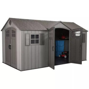 lifetime 15′ x 8′ rough cut dual entry outdoor storage shed