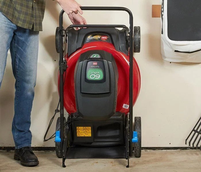 21 in. recycler smartstow 60 volt lithium ion brushless cordless battery walk behind mower rwd 5.0 ah w/ battery&charger 21 in. recycler smartstow 60 volt lithium ion brushless cordless battery walk behind mower rwd 5.0 ah w/ battery&charger