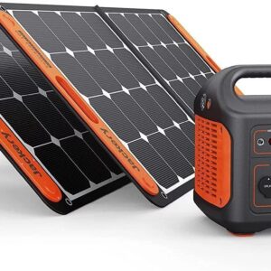 jackery solar generator 1000, explorer 1000 and 2x solarsaga 100w with 3x110v/1000w ac outlets, solar mobile lithium battery pack for outdoor…