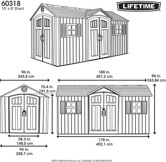 lifetime 15 ft. x 8 ft. outdoor storage shed lifetime 15 ft. x 8 ft. outdoor storage shed