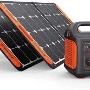 jackery solar generator 1000, explorer 1000 and 2x solarsaga 100w with 3x110v/1000w ac outlets, solar mobile lithium battery pack for outdoor…