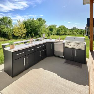 emory corner outdoor kitchen island and bar – right