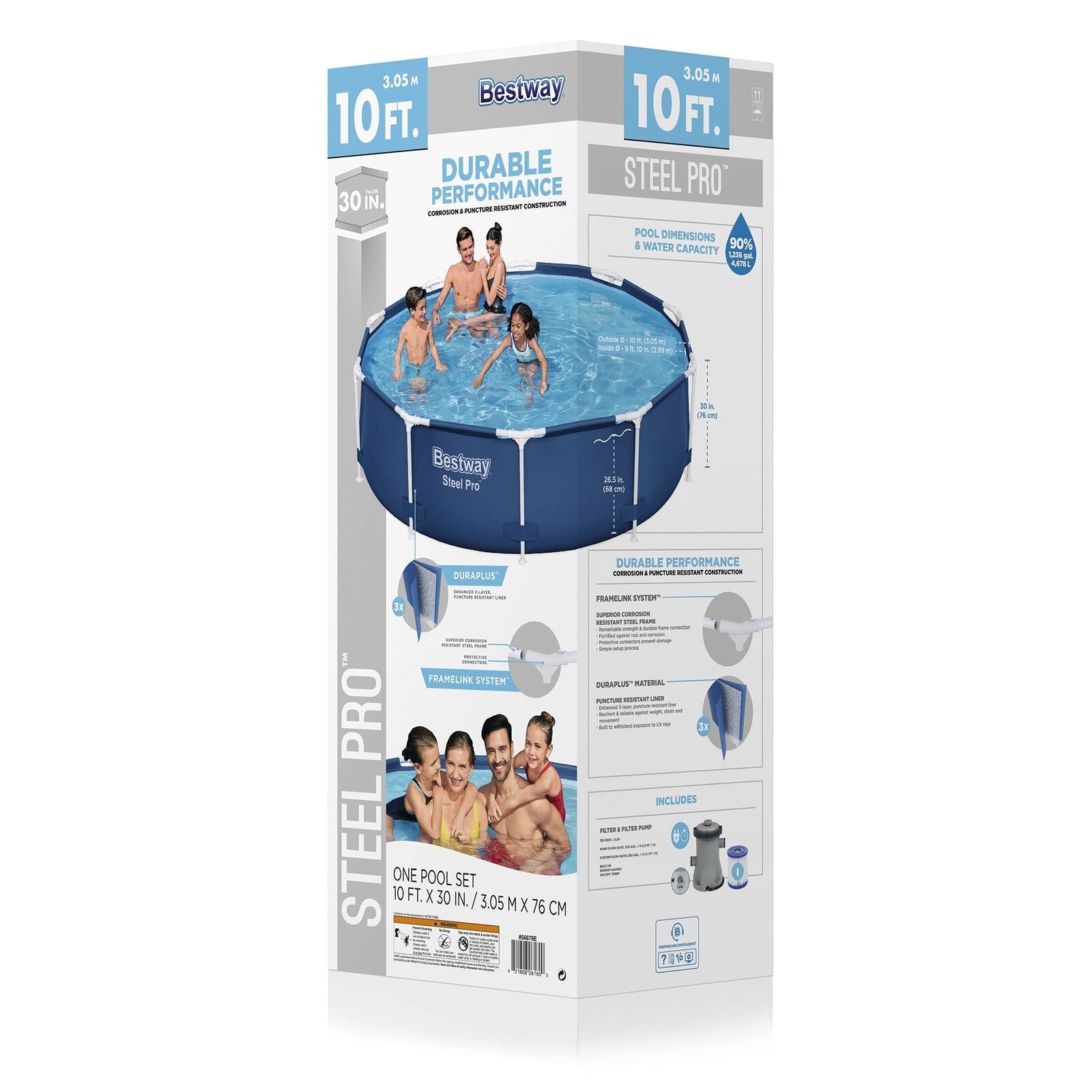 bestway steel pro 10’x30″ round above ground swimming pool set with filter pump bestway steel pro 10’x30″ round above ground swimming pool set with filter pump