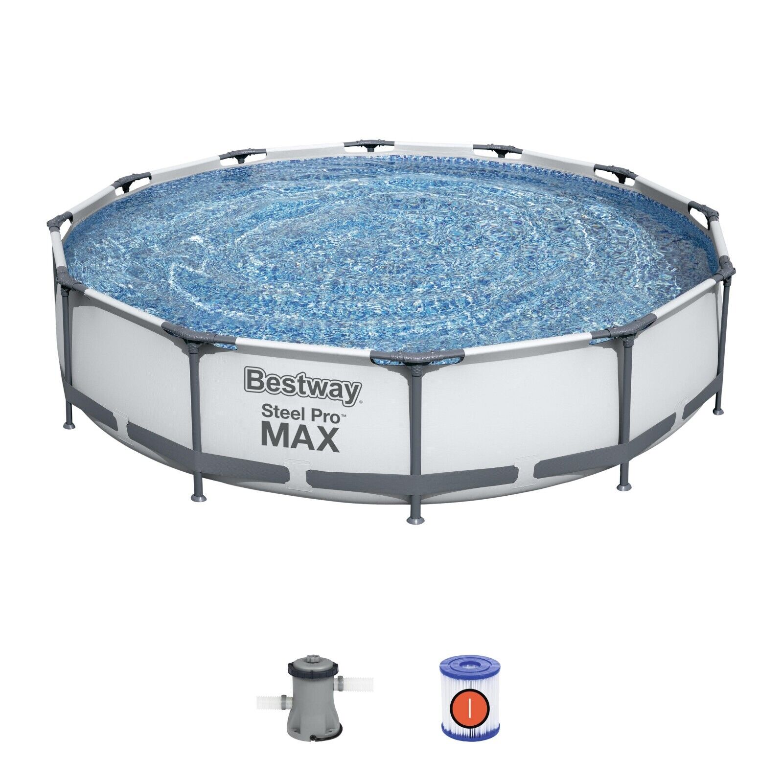 bestway steel pro 12ft x 30in frame above ground pool set with pump bestway steel pro 12ft x 30in frame above ground pool set with pump