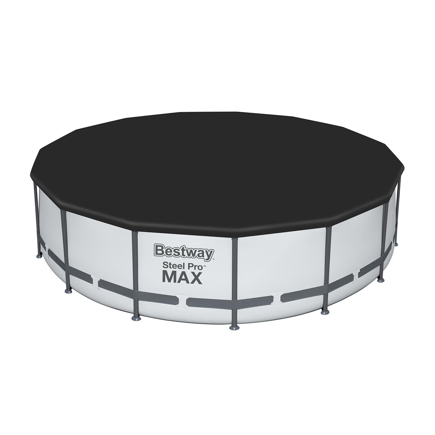 bestway steel pro max 15’x48″ round above ground swimming pool with pump & cover bestway steel pro max 15’x48″ round above ground swimming pool with pump & cover
