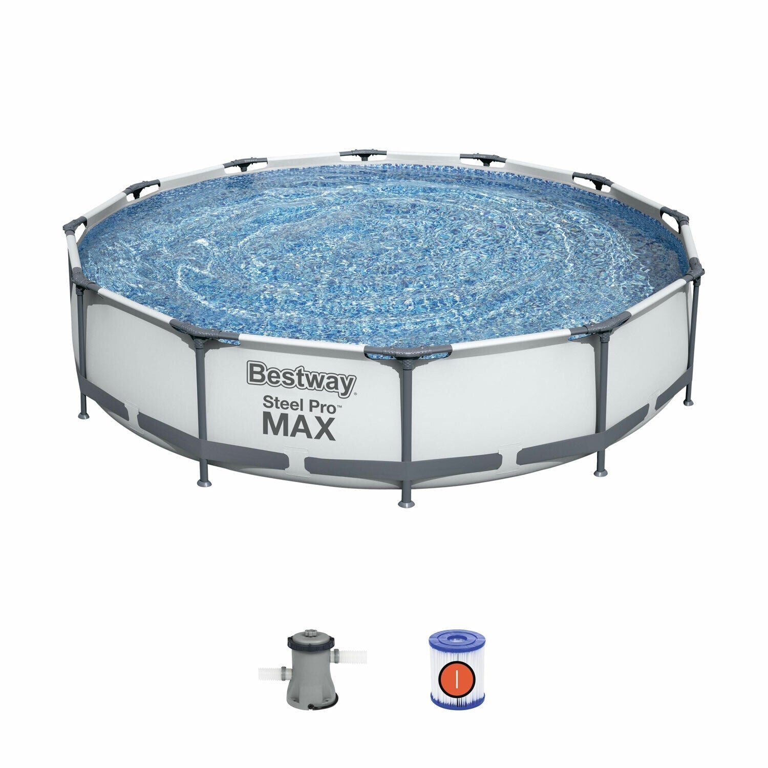 bestway steel pro max 12′ x 30″ frame above ground pool set bestway steel pro max 12′ x 30″ frame above ground pool set