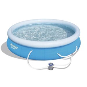 bestway fast set up 12ft x 30in inflatable above ground pool with pump & filter