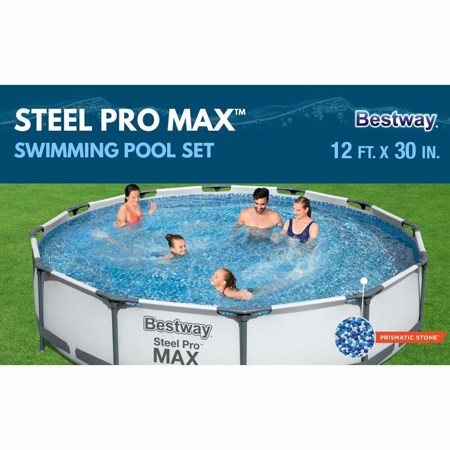bestway steel pro max 12′ x 30″ frame above ground pool set bestway steel pro max 12′ x 30″ frame above ground pool set