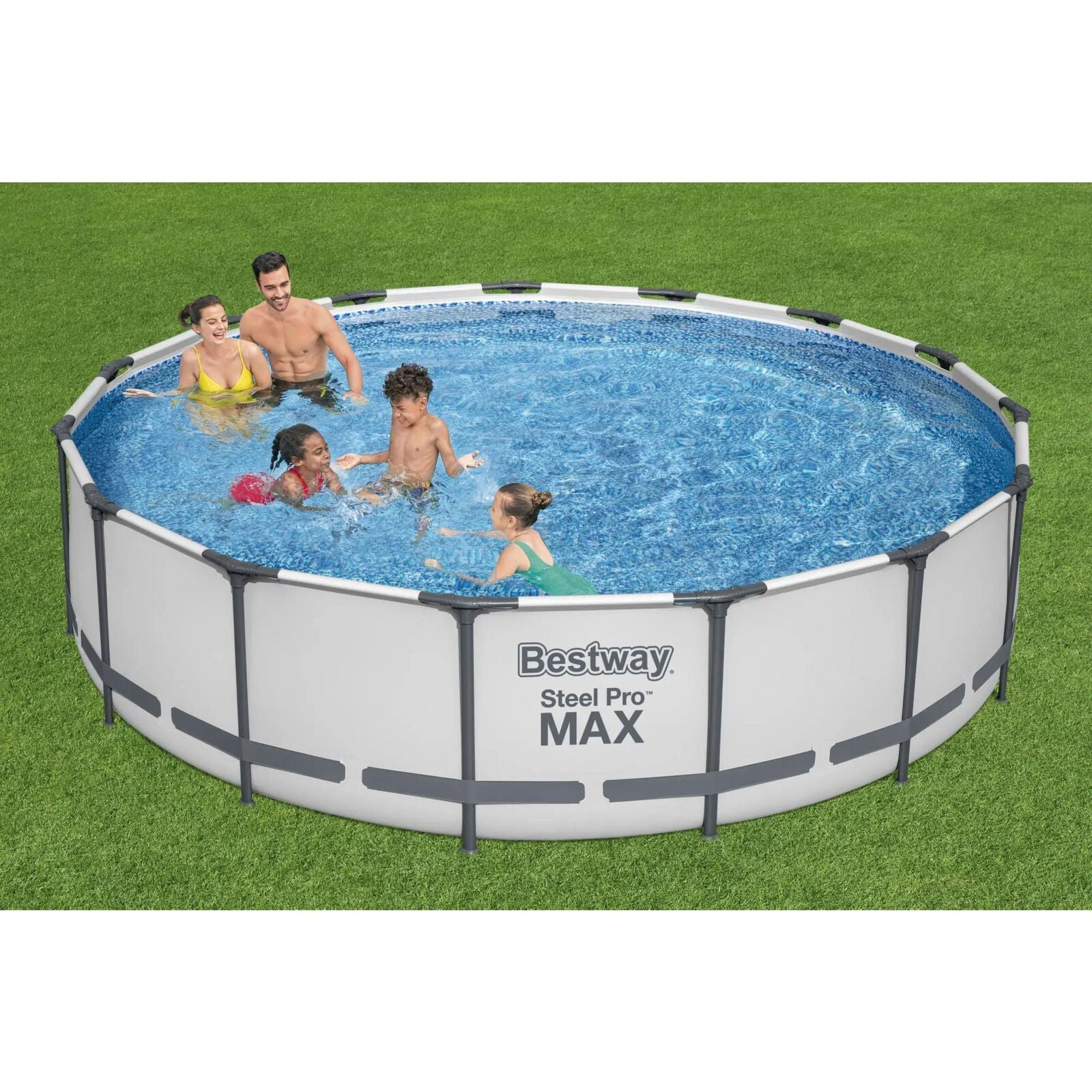 bestway steel pro max 15’x42″ round above ground swimming pool with pump & cover bestway steel pro max 15’x42″ round above ground swimming pool with pump & cover