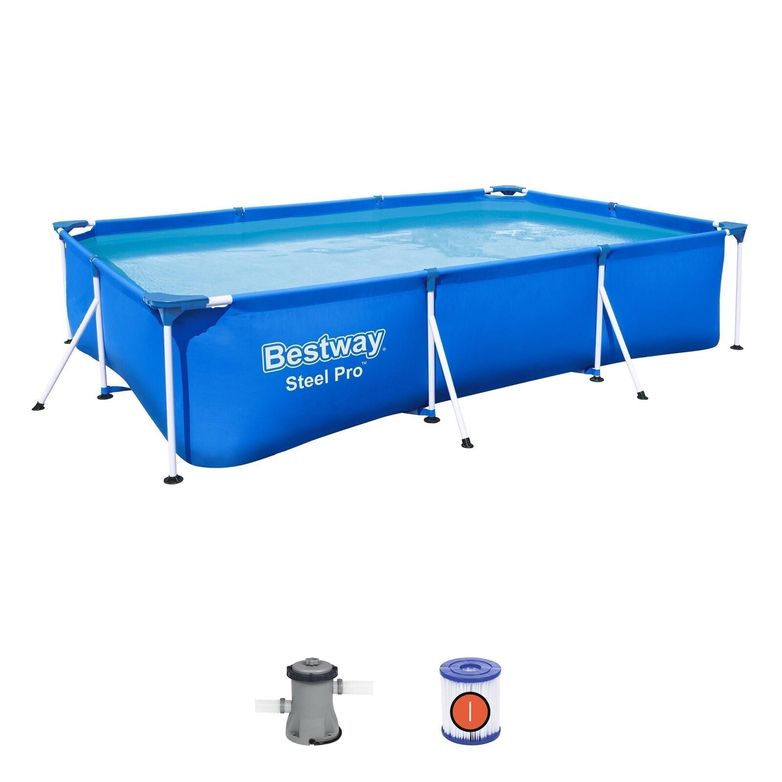 bestway steel pro 9.8′ x 6.6′ x 26″ rectangular above ground swimming pool set bestway steel pro 9.8′ x 6.6′ x 26″ rectangular above ground swimming pool set