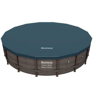 bestway power steel 14′ x 42″ above ground outdoor swimming pool set with pump