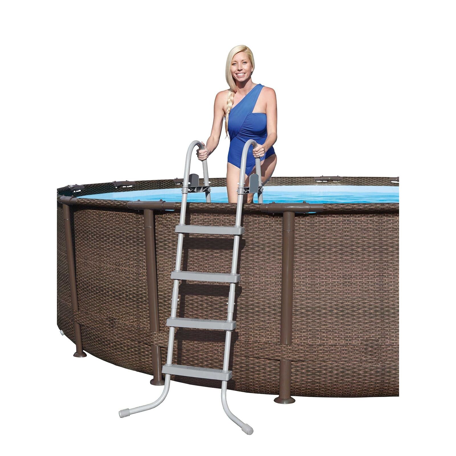 bestway power steel 14′ x 42″ above ground outdoor swimming pool set with pump bestway power steel 14′ x 42″ above ground outdoor swimming pool set with pump