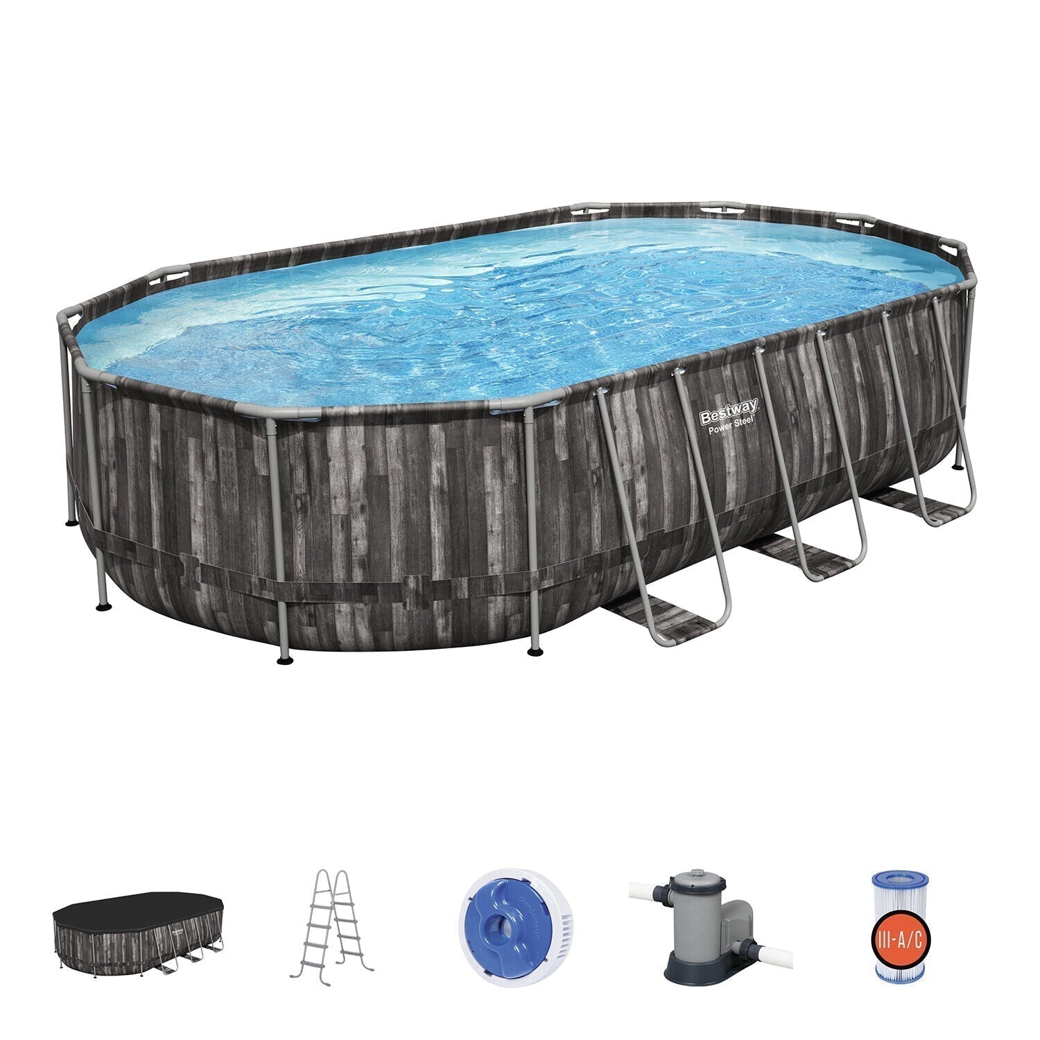 bestway power steel 20′ x 12′ x 48″ oval above ground outdoor swimming pool set bestway power steel 20′ x 12′ x 48″ oval above ground outdoor swimming pool set