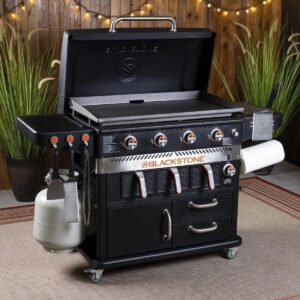 blackstone 1923 36 inch 4 burner griddle with air fryer – black