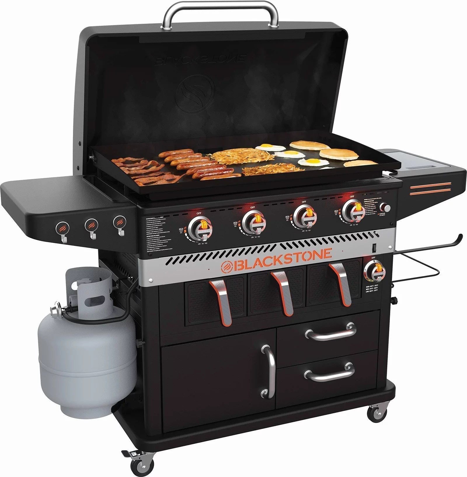 blackstone 1923 36 inch 4 burner griddle with air fryer – black blackstone 1923 36 inch 4 burner griddle with air fryer – black