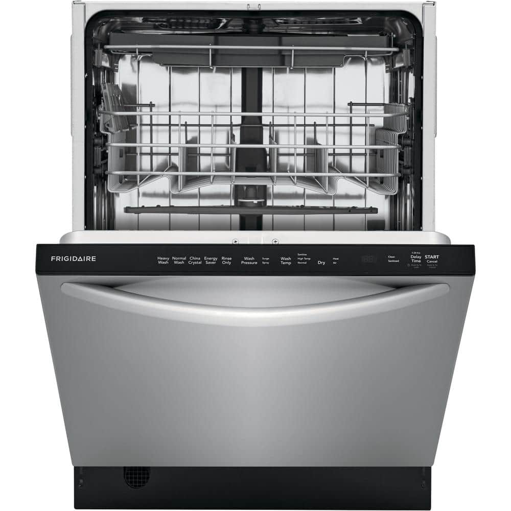 frigidaire 24 in. stainless steel top control built in tall tub dishwasher with stainless steel tub and 3rd level rack, 49 dba