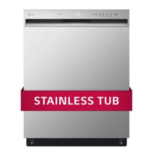 lg 24 in. in stainless steel front control dishwasher with neverust stainless steel tub and dynamic dry