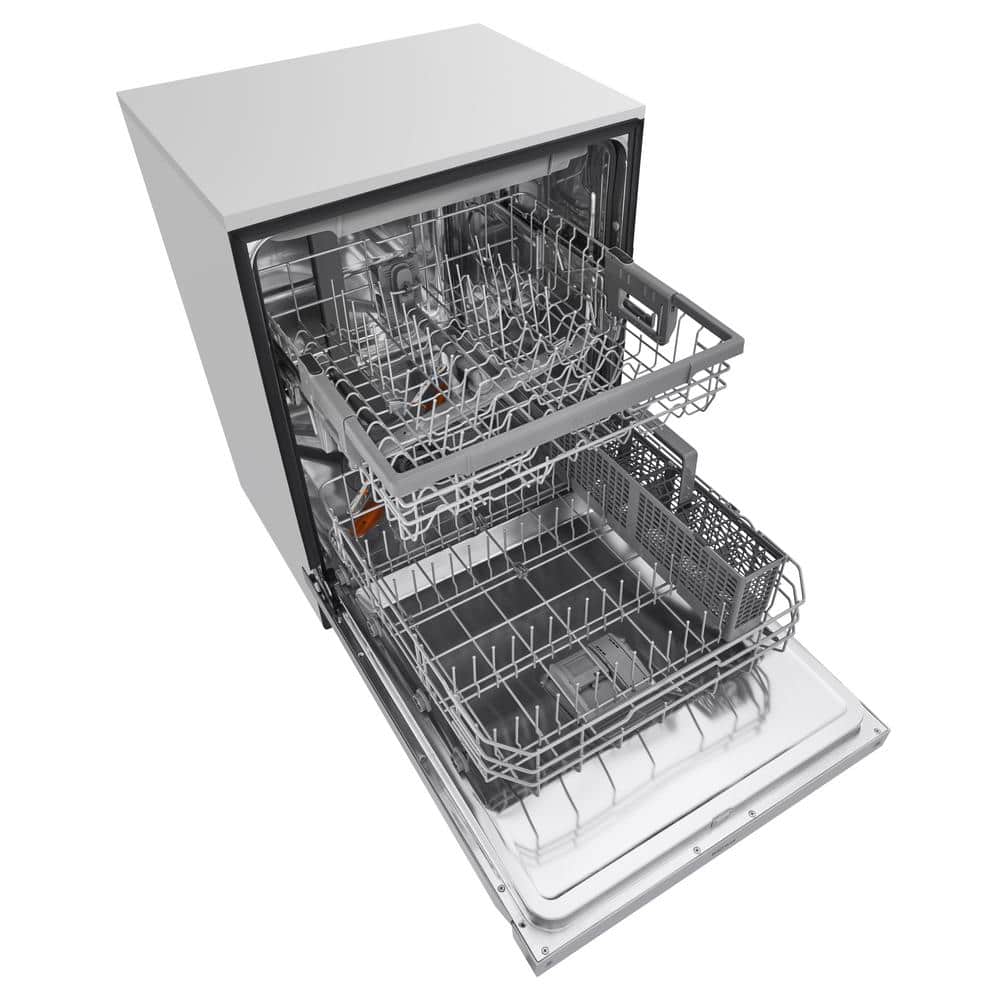 lg 24 in. stainless steel front control dishwasher with quadwash, 3rd rack & dynamic dry, 48 dba