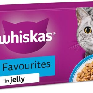 whiskas adult wet cat food in jelly 40x85g fish favourites