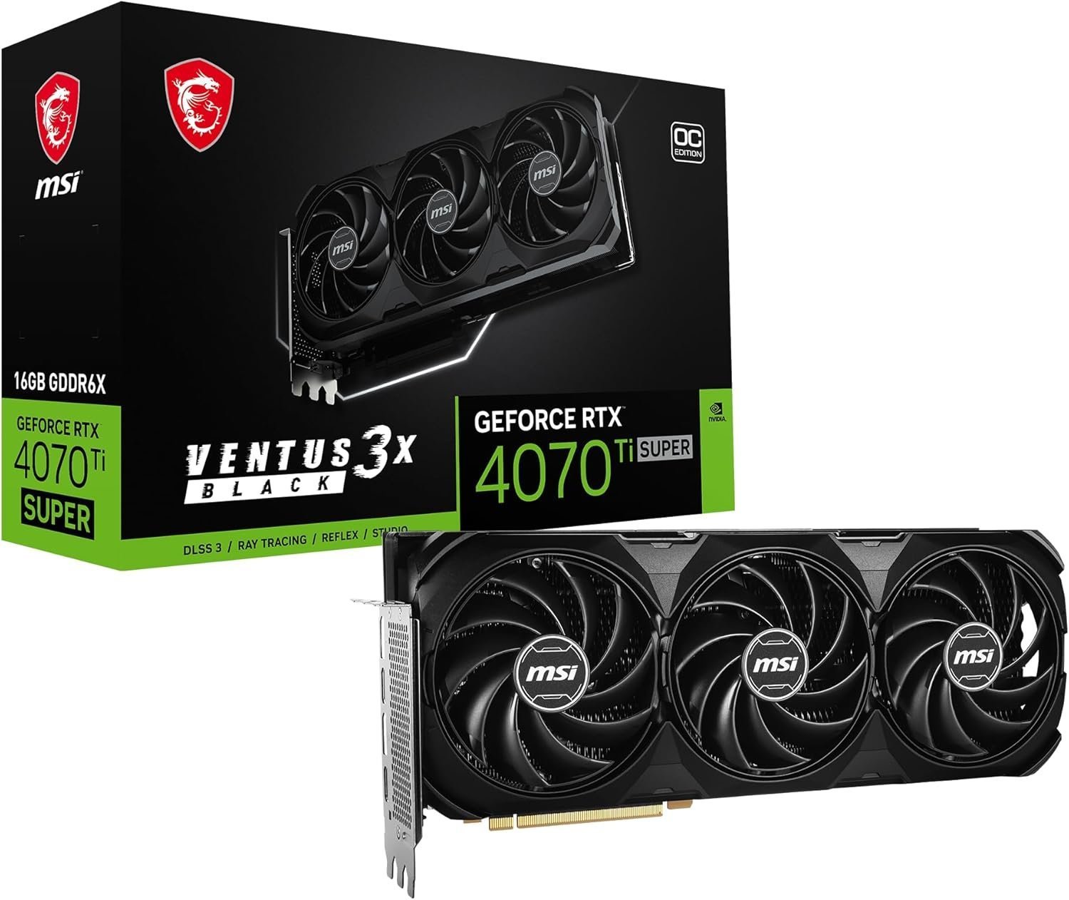 msi geforce rtx 4070 ti super ventus 3x 16gb gddr6x graphics card